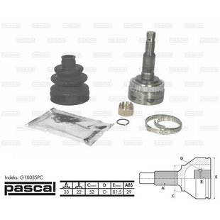 Gelenksatz, Antriebswelle PASCAL G1X035PC