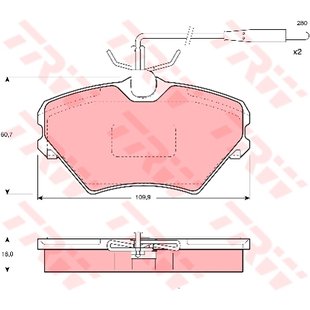 Bremsbelagsatz TRW GDB1087, Vorne