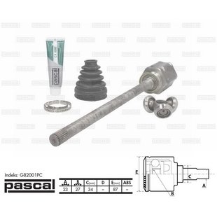 Gelenksatz, Antriebswelle PASCAL G82001PC Rechts