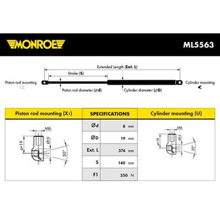 Motorhaubendämpfer MONROE MONML5563