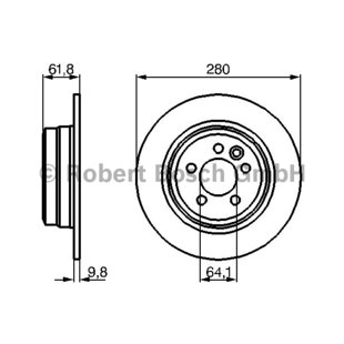 Bremsscheibe BOSCH 0 986 478 837 hinten, voll, 1 Stück