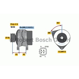 Lichtmaschine, Generator BOSCH 0 986 042 660