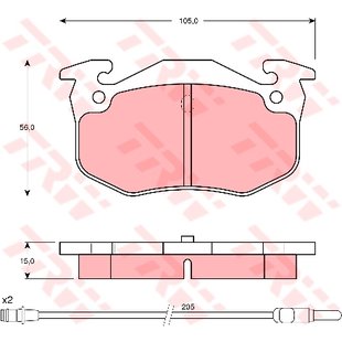 Bremsbelagsatz TRW GDB1120, Hinten