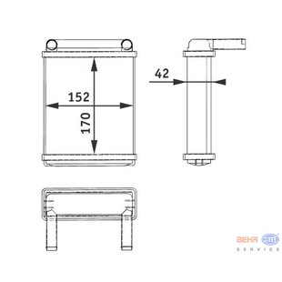 Wärmetauscher, Innenraumheizung HELLA 8FH 351 312-521