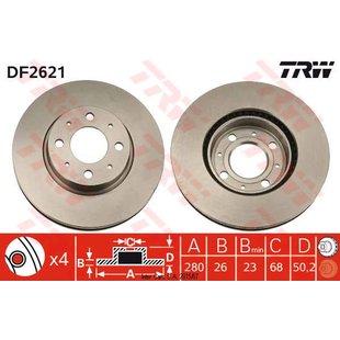 Bremsscheibe TRW DF2621 vorne, belüftet, 1 Stück