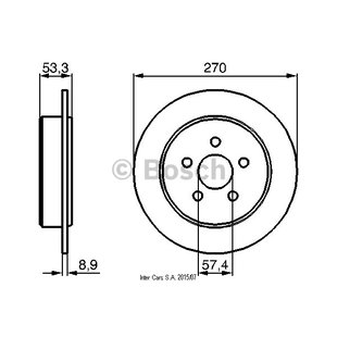 Bremsscheibe BOSCH 0 986 478 514 hinten, voll, 1 Stück