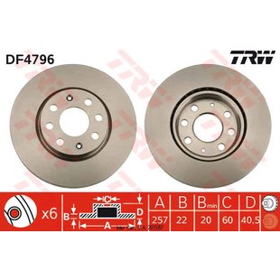 Bremsscheibe TRW DF4796 vorne, belüftet, 1 Stück