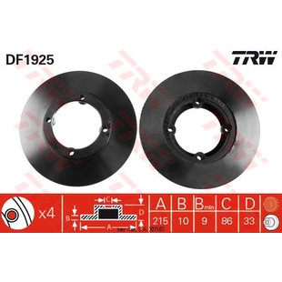 Bremsscheibe TRW DF1925 vorne, voll, 1 Stück