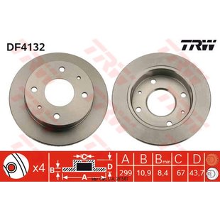 Bremsscheibe TRW DF4132 vorne, voll, 1 Stück