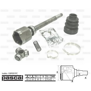 Gelenksatz, Antriebswelle PASCAL G8P001PC Rechts