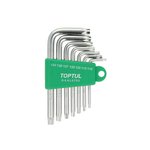 Stiftschlüsselsatz TORX TOPTUL 7Stk (T10 T15 T20 T25 T27 T30 T40) kurz L-Typ