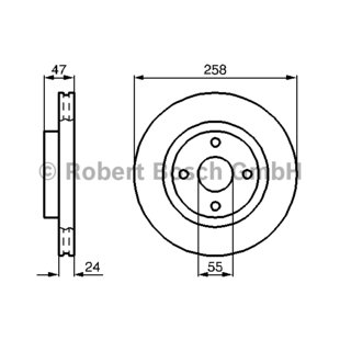 Bremsscheibe BOSCH 0 986 478 989 vorne, belüftet, 1 Stück