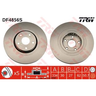 Bremsscheibe TRW DF4856S vorne, belüftet, hochkarbonisiert, 1 Stück